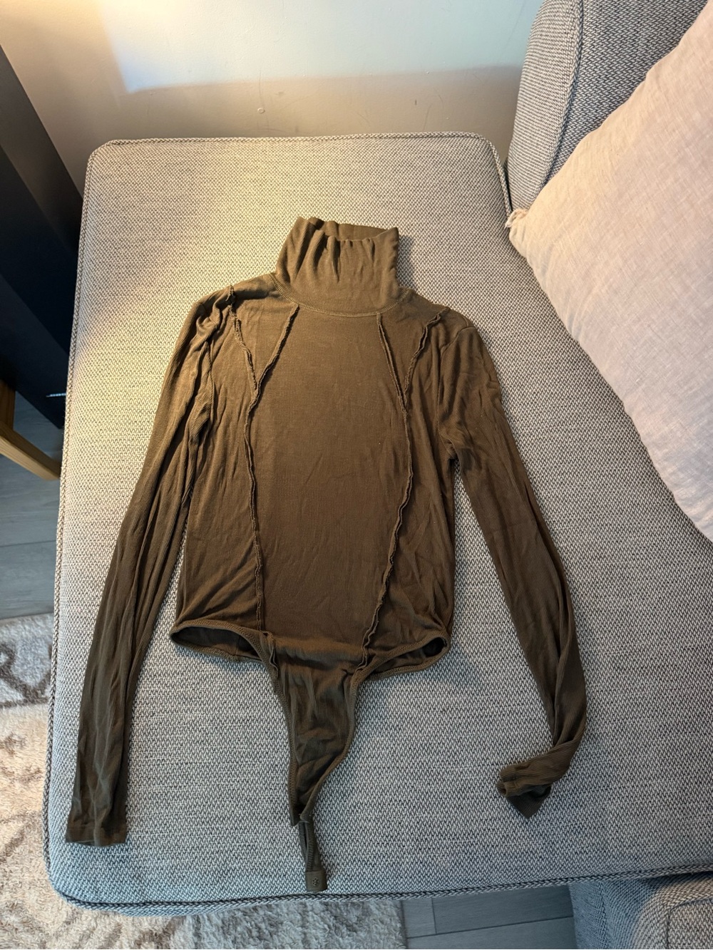 Urban Outfitters Olive Green Turtleneck Long-Sleeve Bodysuit